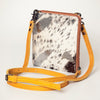 American Darling Cross body Bag, Hair-On Cowhide & Genuine Full Grain Leather, Western Shoulder Purse, 6in (H) X 6in (W)