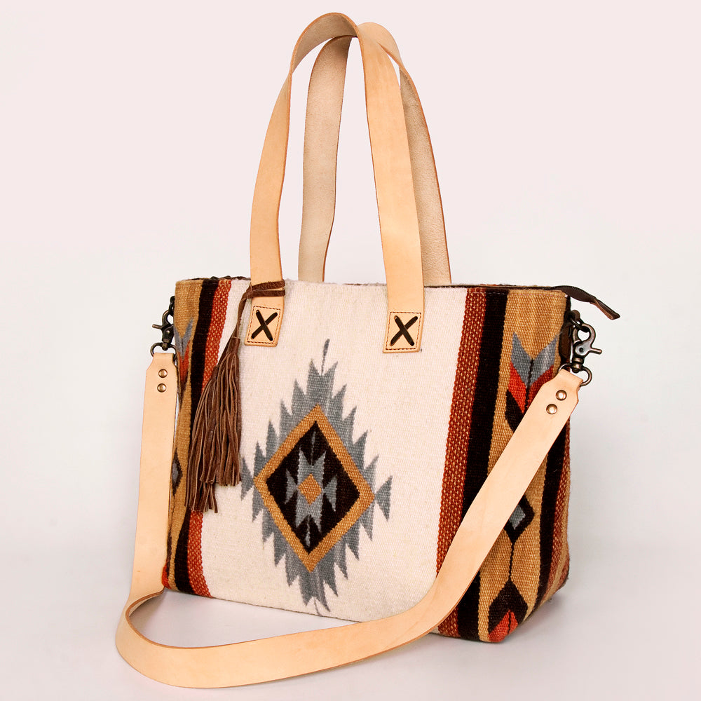 American Darling Tote Saddle Blanket Genuine Leather Western Women Bag Handbag Purse | Travel Bags College Casual