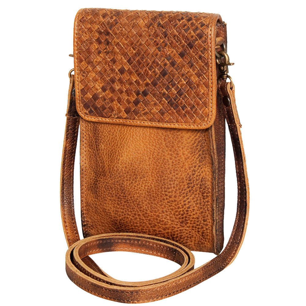 Never Mind Nmbgm134A Cell Phone Holder Vintage Handmade Genuine Cowhide Leather Women Bag Western Handbag Purse