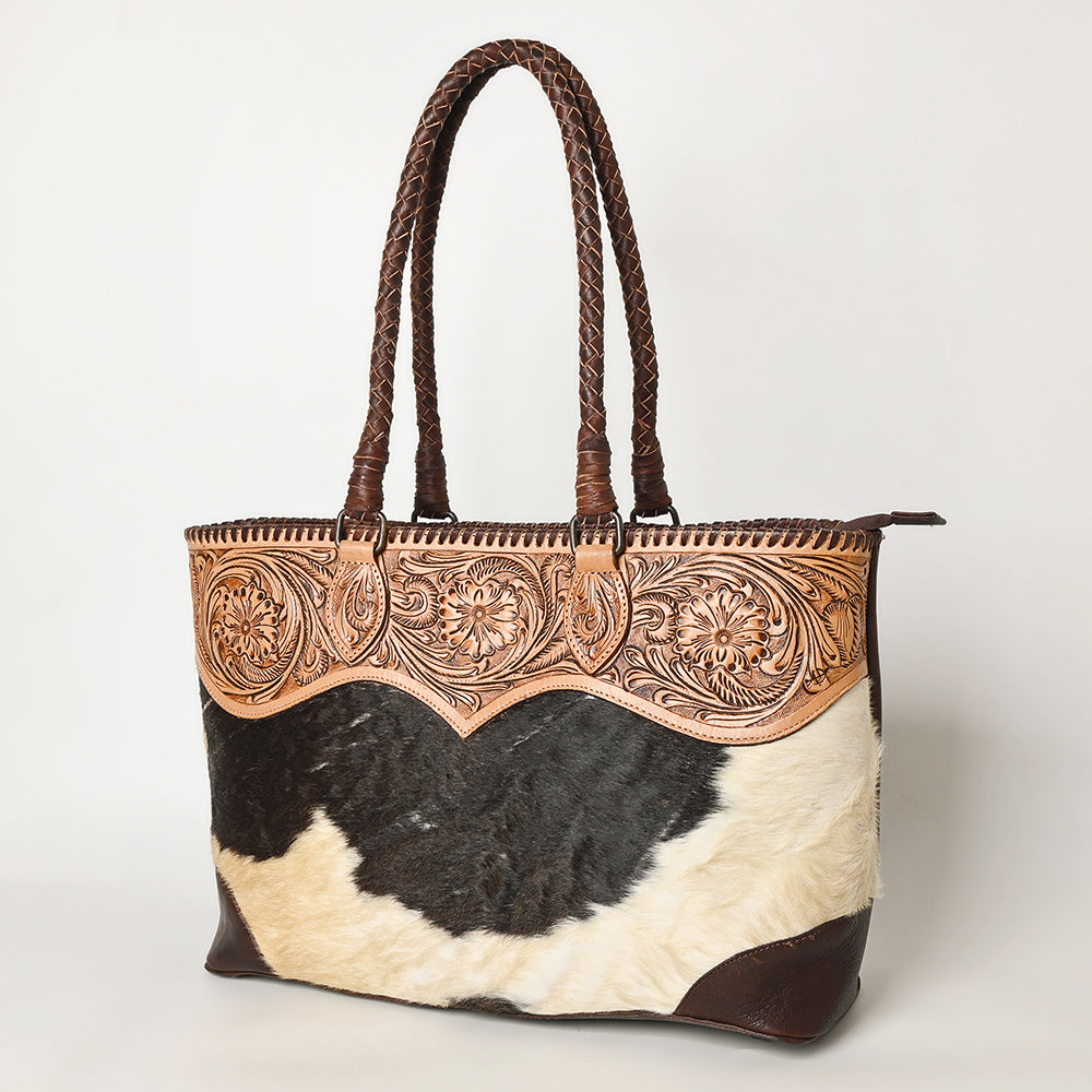 American Darling Tote Hand Tooled Hair-On Genuine Leather Women Bag Western Handbag Purse