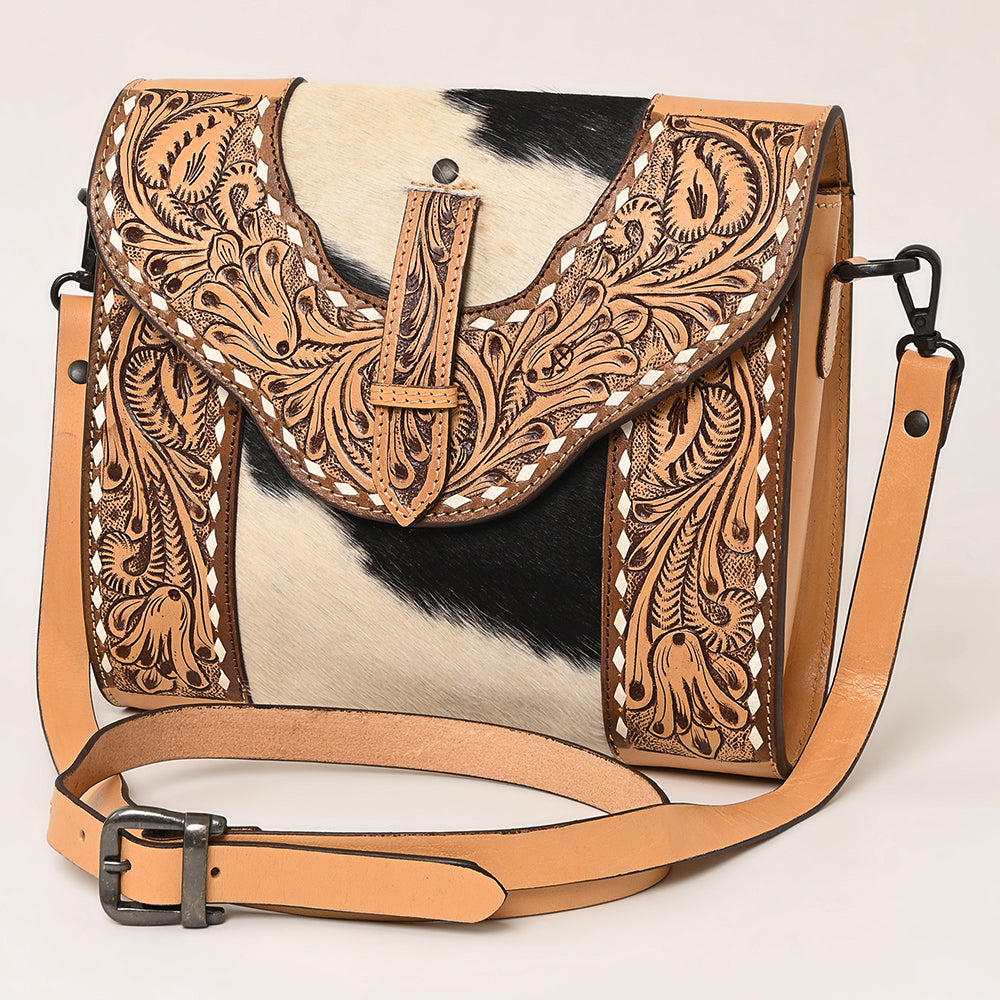 American Darling Crossbody Hand Tooled Hair-On Genuine Leather Women Bag Western Handbag Purse