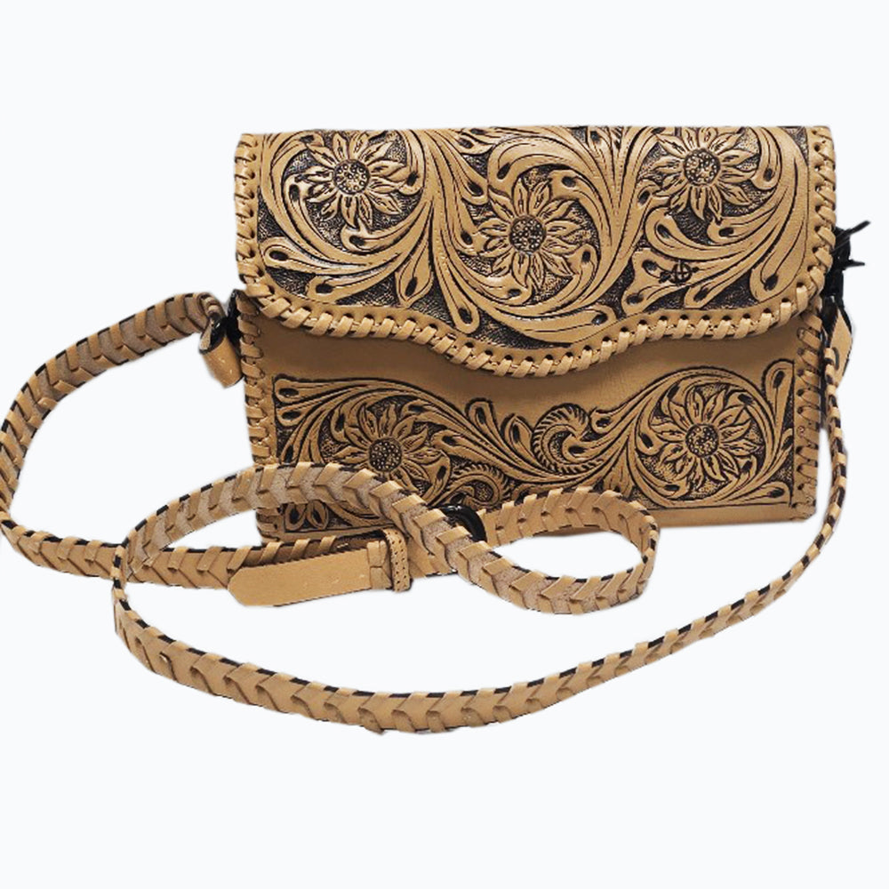 American Darling Wallet Hand Tooled Genuine Leather Women Bag Western Handbag Purse