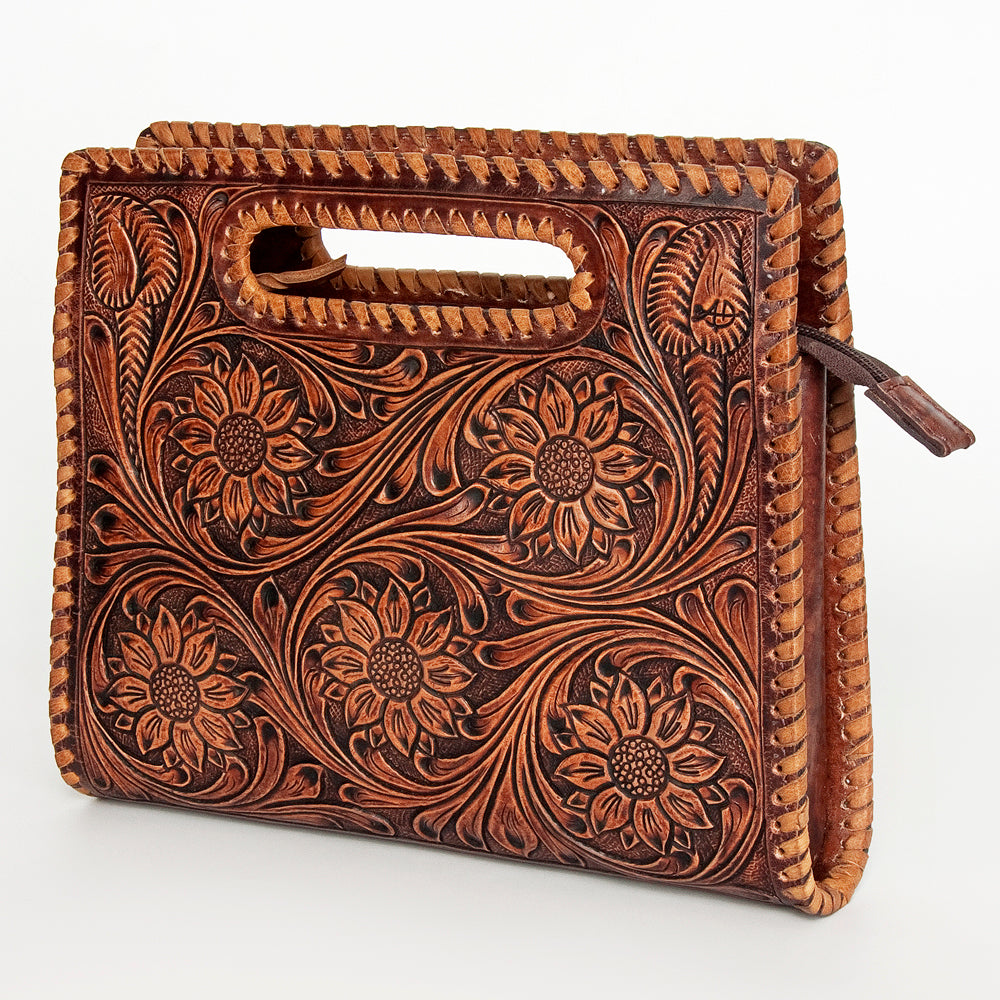 American Darling Clutch Hand Tooled Genuine Leather Women Bag Western Handbag Purse