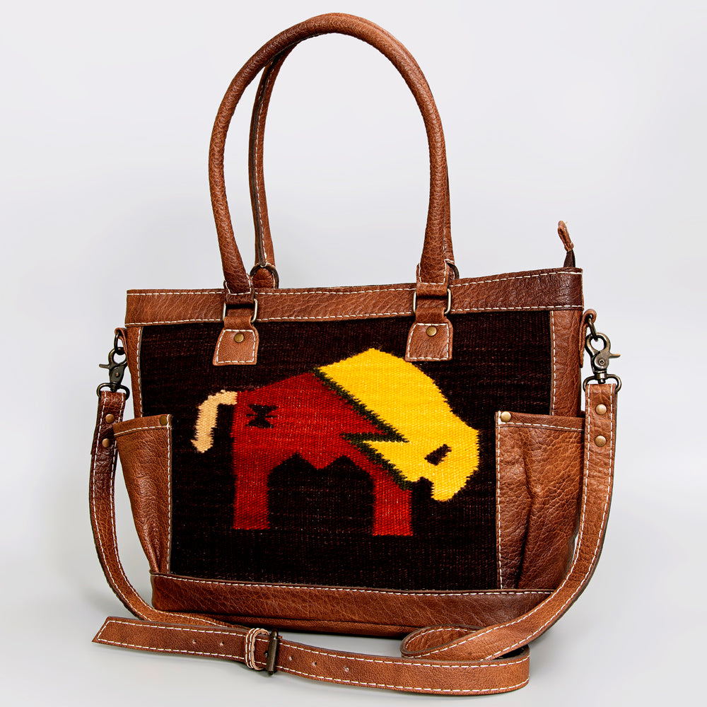 American Darling Women's Tote Bag Western Saddle Blanket Genuine Leather Handbag and Ladies Purse