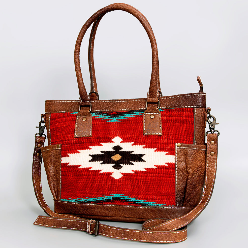 American Darling Women's Tote Bag Western Saddle Blanket Genuine Leather Handbag and Ladies Purse