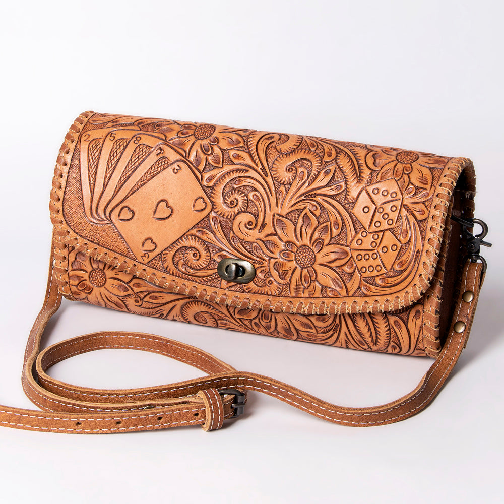 American Darling Women's Wallet Hand Tooled Genuine Leather Handbag and Ladies Purse