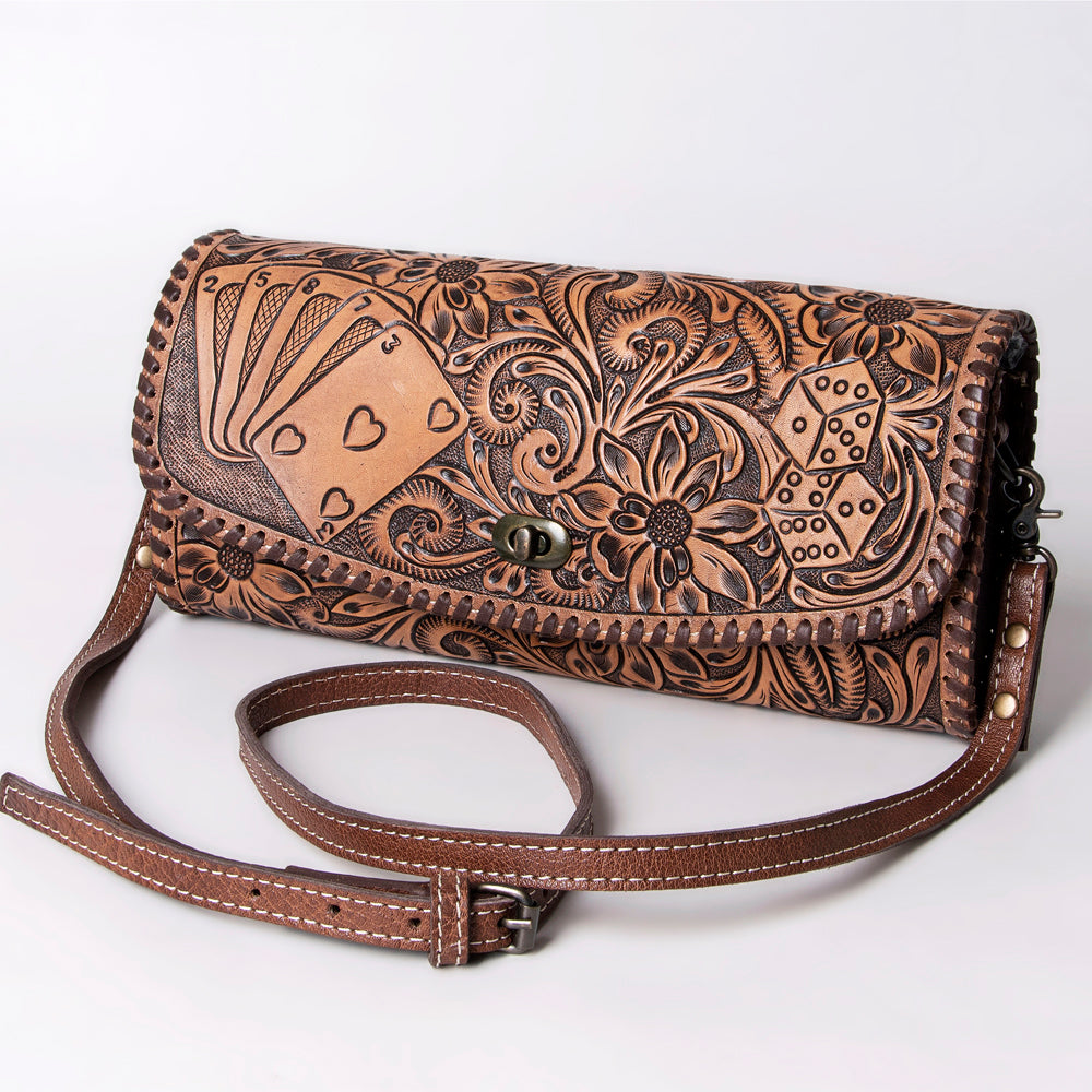 American Darling Women's Wallet Hand Tooled Genuine Leather Handbag and Ladies Purse