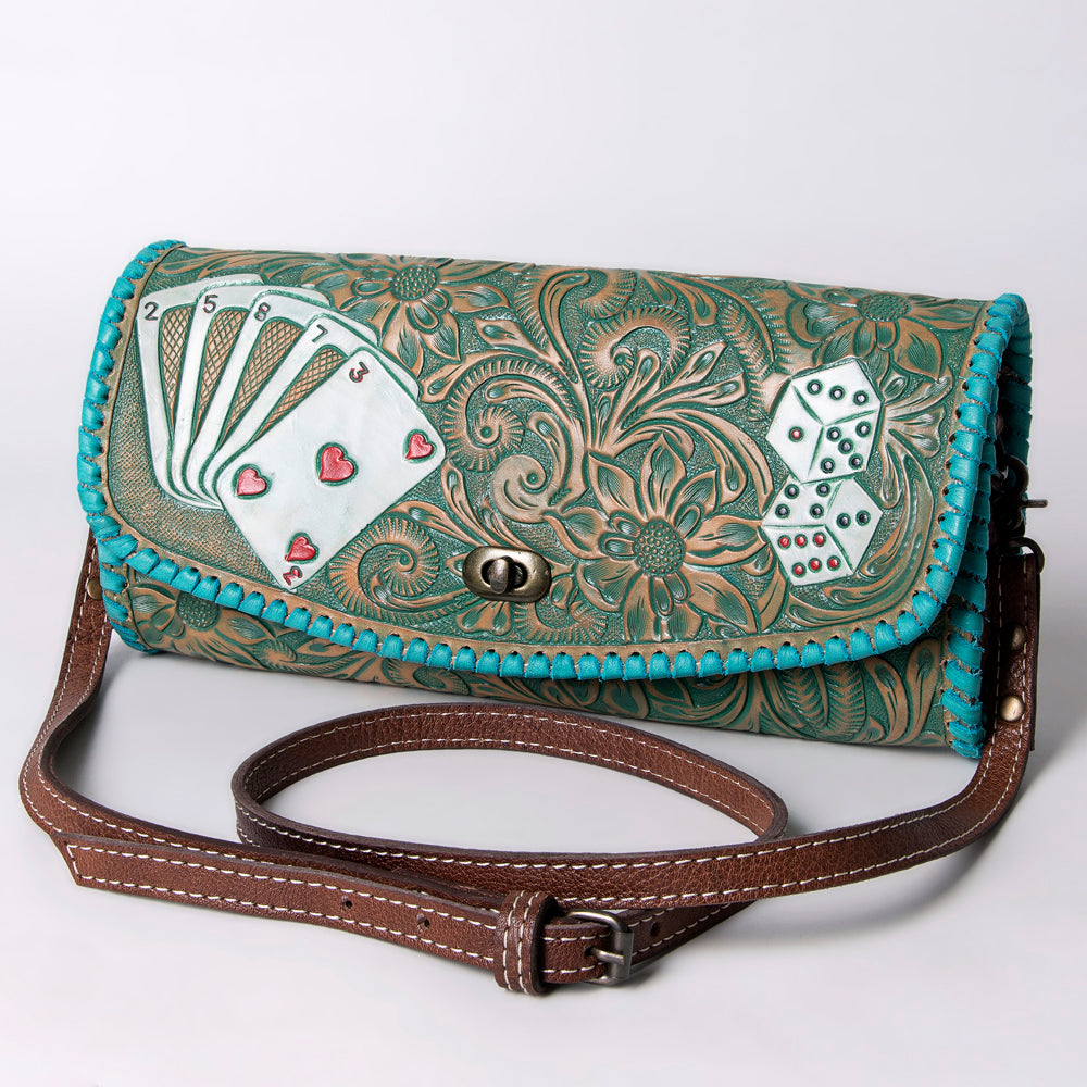 American Darling Women's Wallet Hand Tooled Genuine Leather Handbag and Ladies Purse