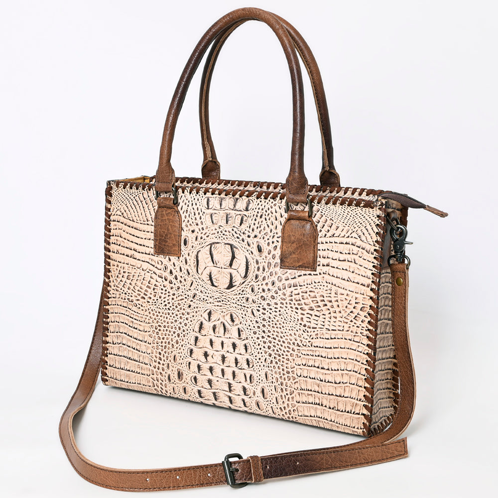 American Darling Briefcase Crocodile Embossed Genuine Leather Western Women Bag Handbag | for Cute Laptop