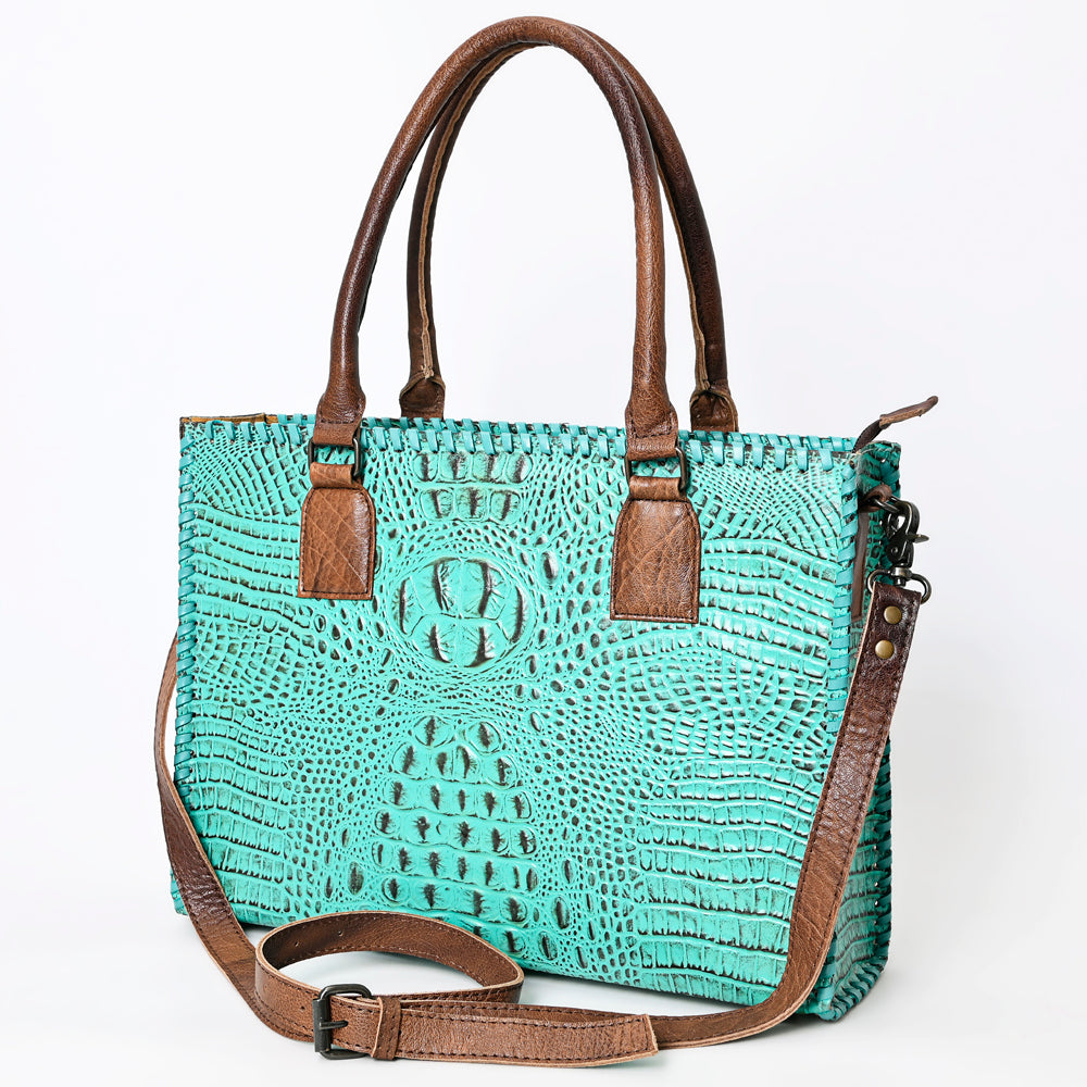 American Darling Briefcase Crocodile Embossed Genuine Leather Western Women Bag Handbag | for Cute Laptop