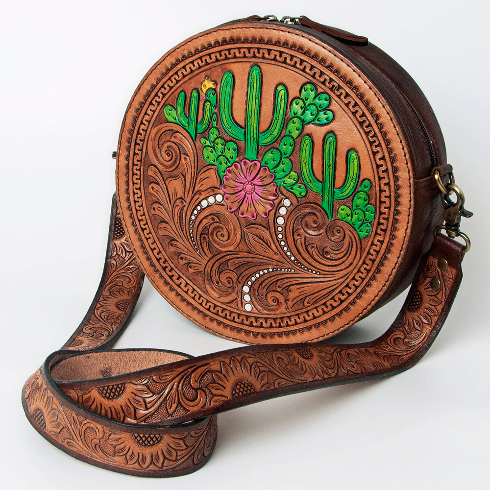 American Darling Canteen Hand Tooled Genuine Leather Women Bag Western Handbag Purse