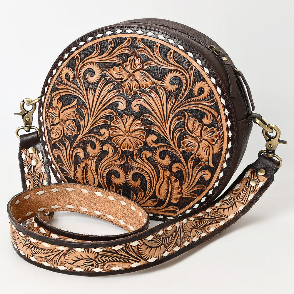 American Darling Canteen Bag Hand Tooled Genuine Leather Western Women | Handbag Purse Travel Clutch