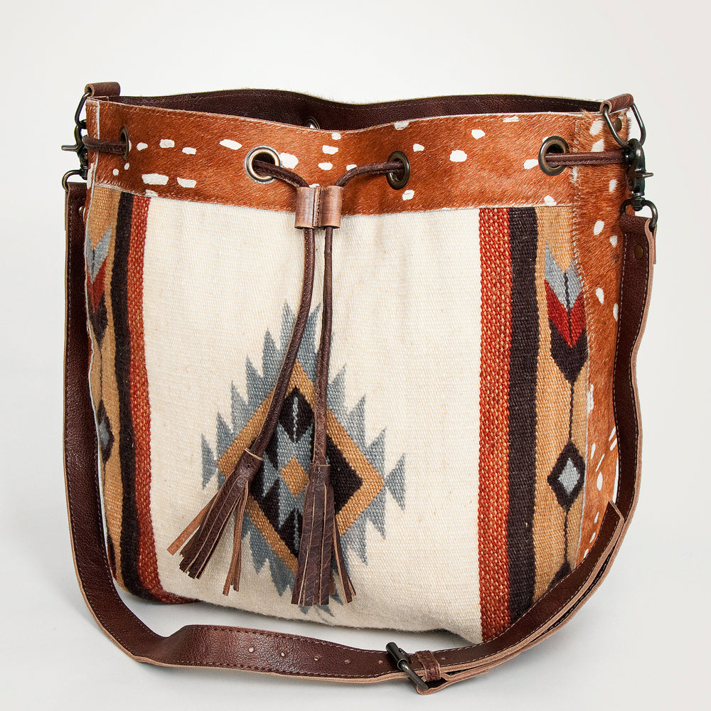 American Darling Hobo Saddle Blanket Hair Genuine Leather Western Women Bag Handbag Purse | Travel Bags College Casual