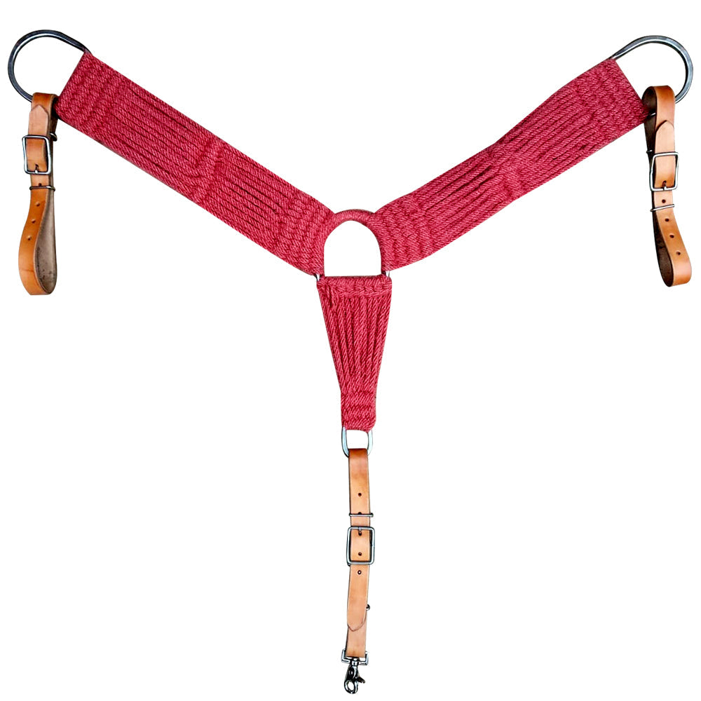 HILASON Western Wool Hand Tooled Breast Collar Red