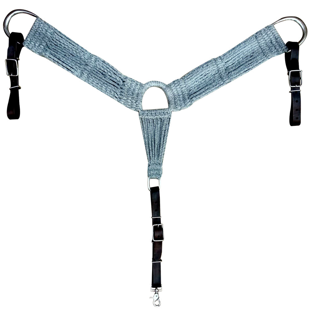 HILASON Western Wool Hand Tooled Breast Collar Grey