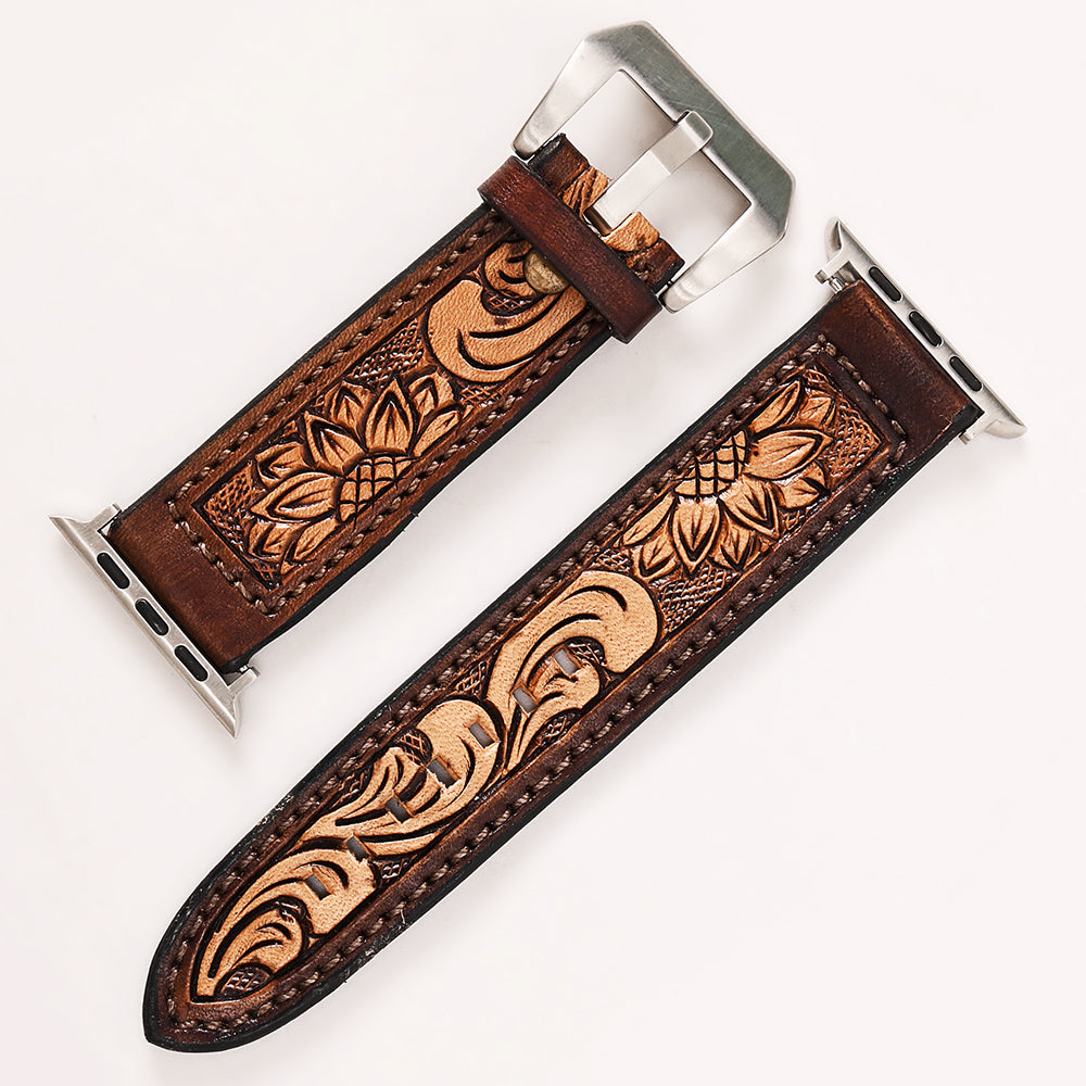 American Darling Beautifully Hand Tooled Genuine Leather I watch Strap Men and Women Unisex