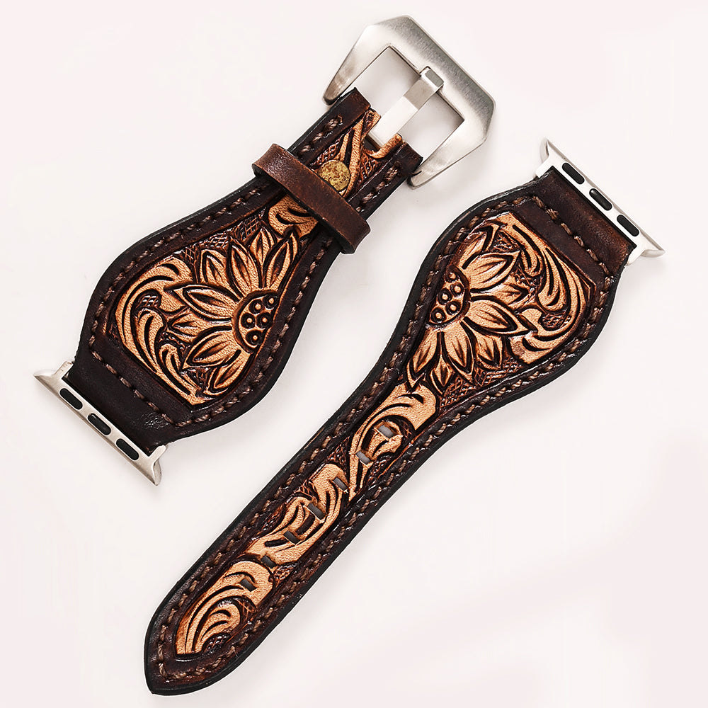 American Darling Beautifully Hand Tooled Genuine Leather I watch Strap Men and Women Unisex