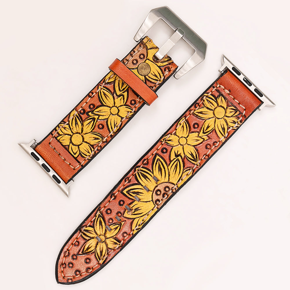 American Darling ADWAR106-41 Beautifully Hand Tooled Genuine Leather I watch Strap Men and Women Unisex