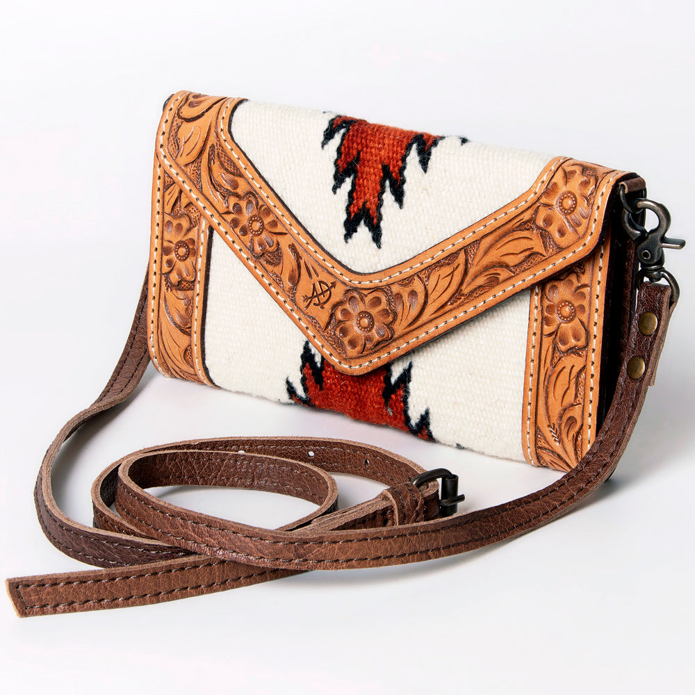 American Darling Envelope Saddle Blanket Hand Tooled Genuine Leather Western Women Bag Handbag Purse | for Cute