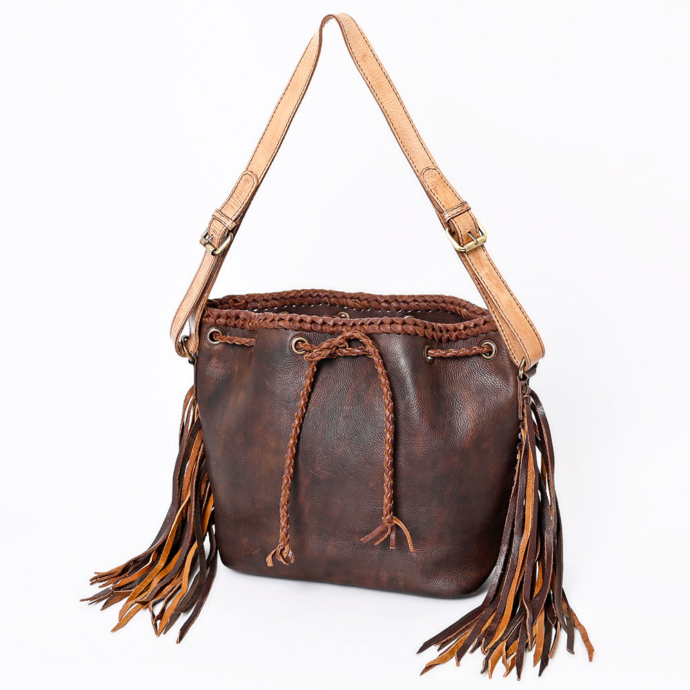 American Darling Bucket Full Grain Genuine Leather Western Women Bag Handbag Purse | Crossbody for Cute