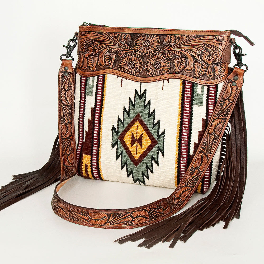 American Darling Signature Crossbody Hand Tooled Saddle Blanket Genuine Leather Women Bag Western Handbag Purse