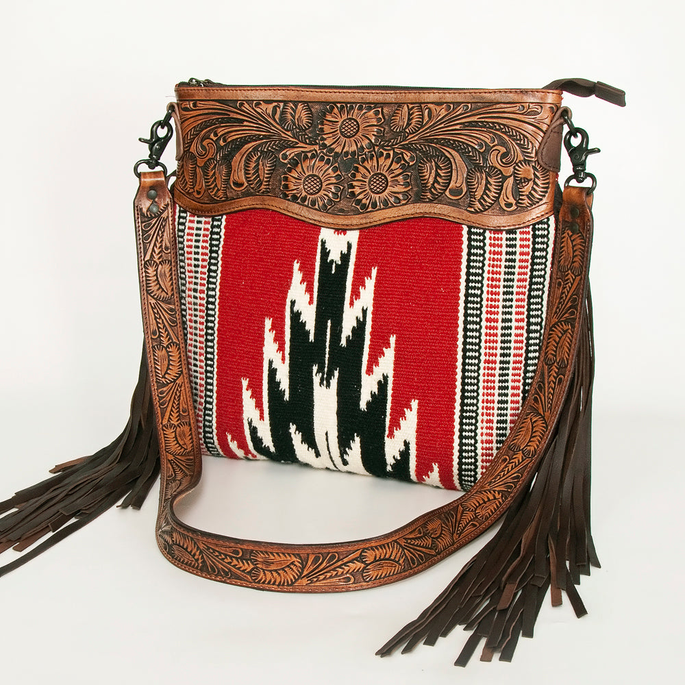 American Darling Signature Crossbody Hand Tooled Saddle Blanket Genuine Leather Women Bag Western Handbag Purse