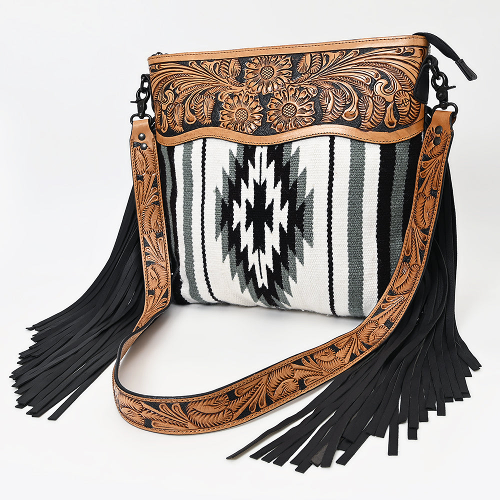 American Darling Signature Crossbody Hand Tooled Saddle Blanket Genuine Leather Women Bag Western Handbag Purse