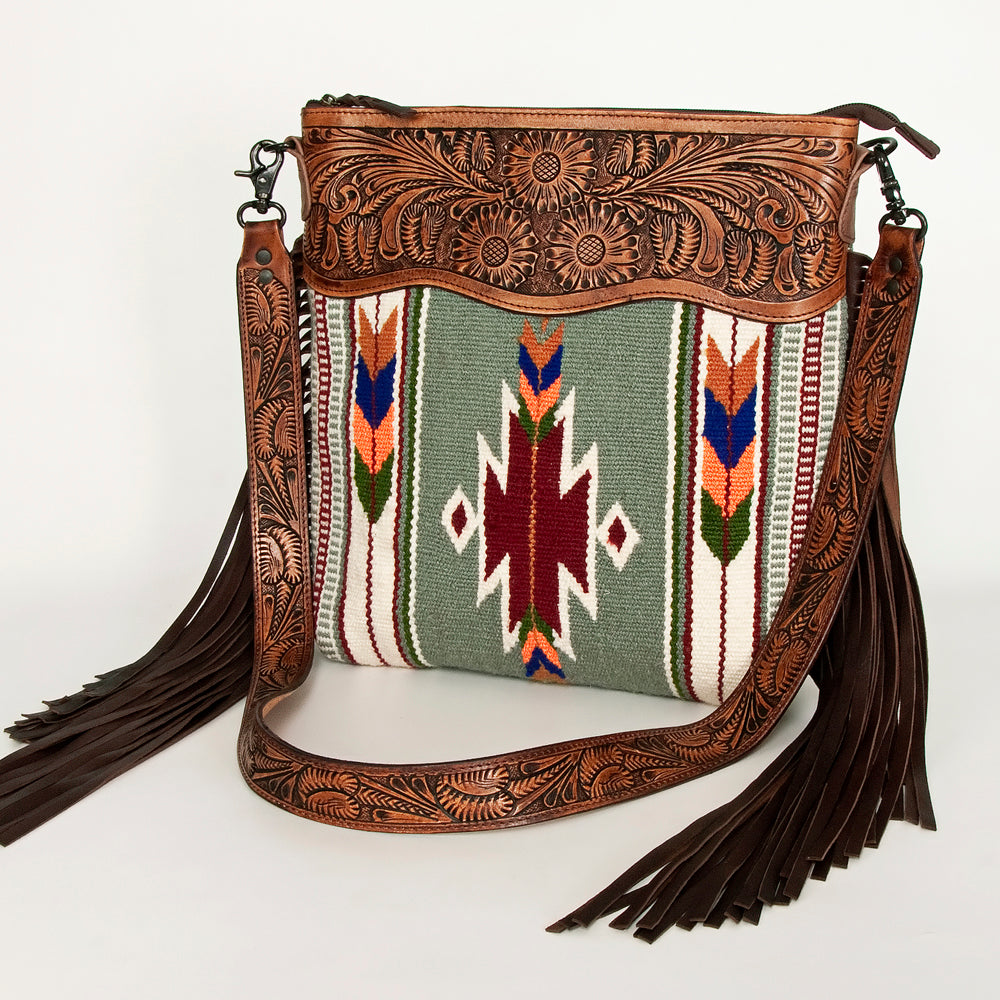 American Darling Signature Crossbody Hand Tooled Saddle Blanket Genuine Leather Women Bag Western Handbag Purse