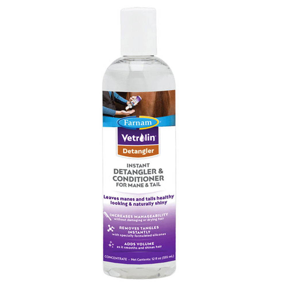 Farnam Horse Tangles Remove Concentrated Vetrolin Detangler Liquid 12Oz