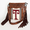 American Darling Signature Crossbody Hand Tooled Saddle Blanket Genuine Leather Women Bag Western Handbag Purse