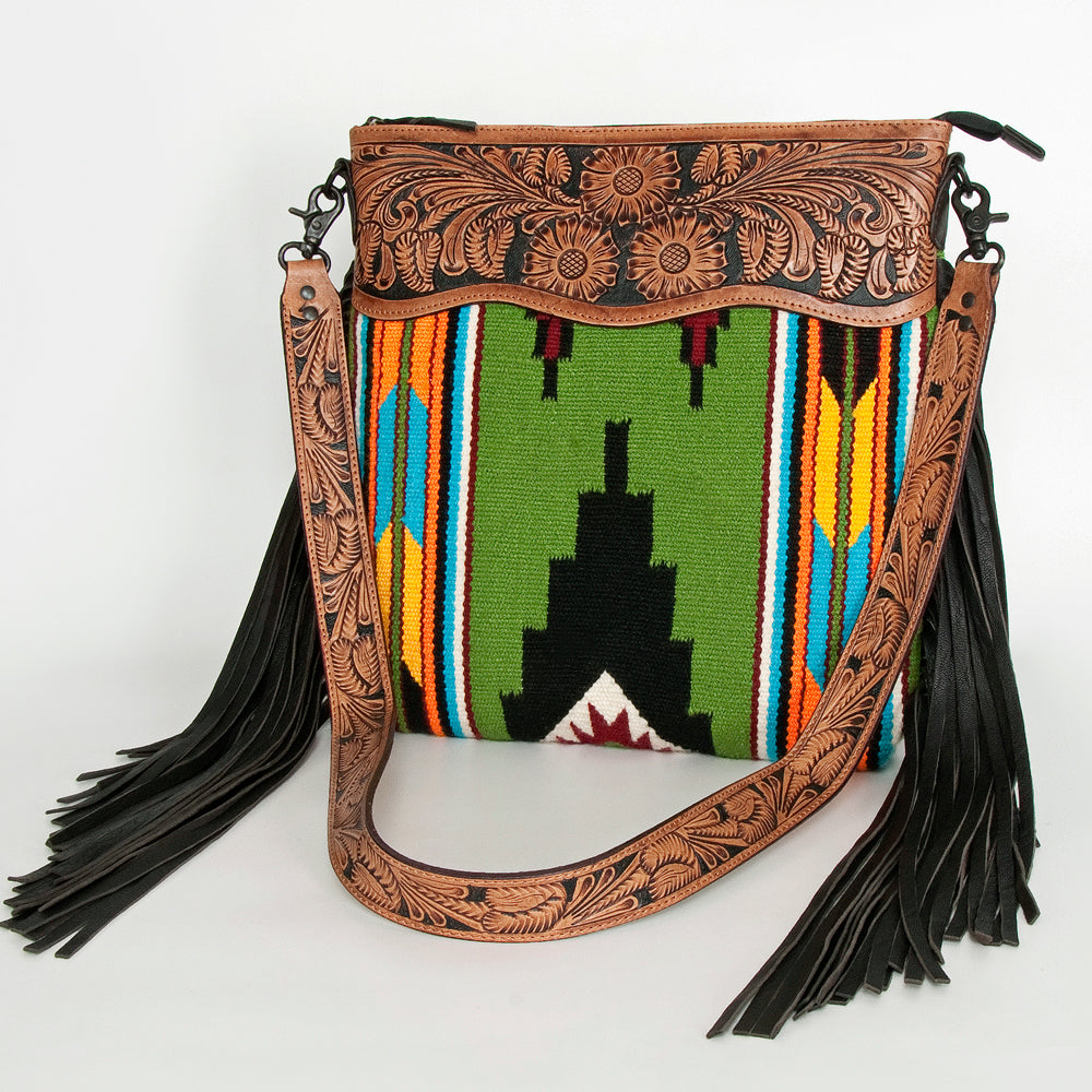 American Darling Signature Crossbody Hand Tooled Saddle Blanket Genuine Leather Women Bag Western Handbag Purse