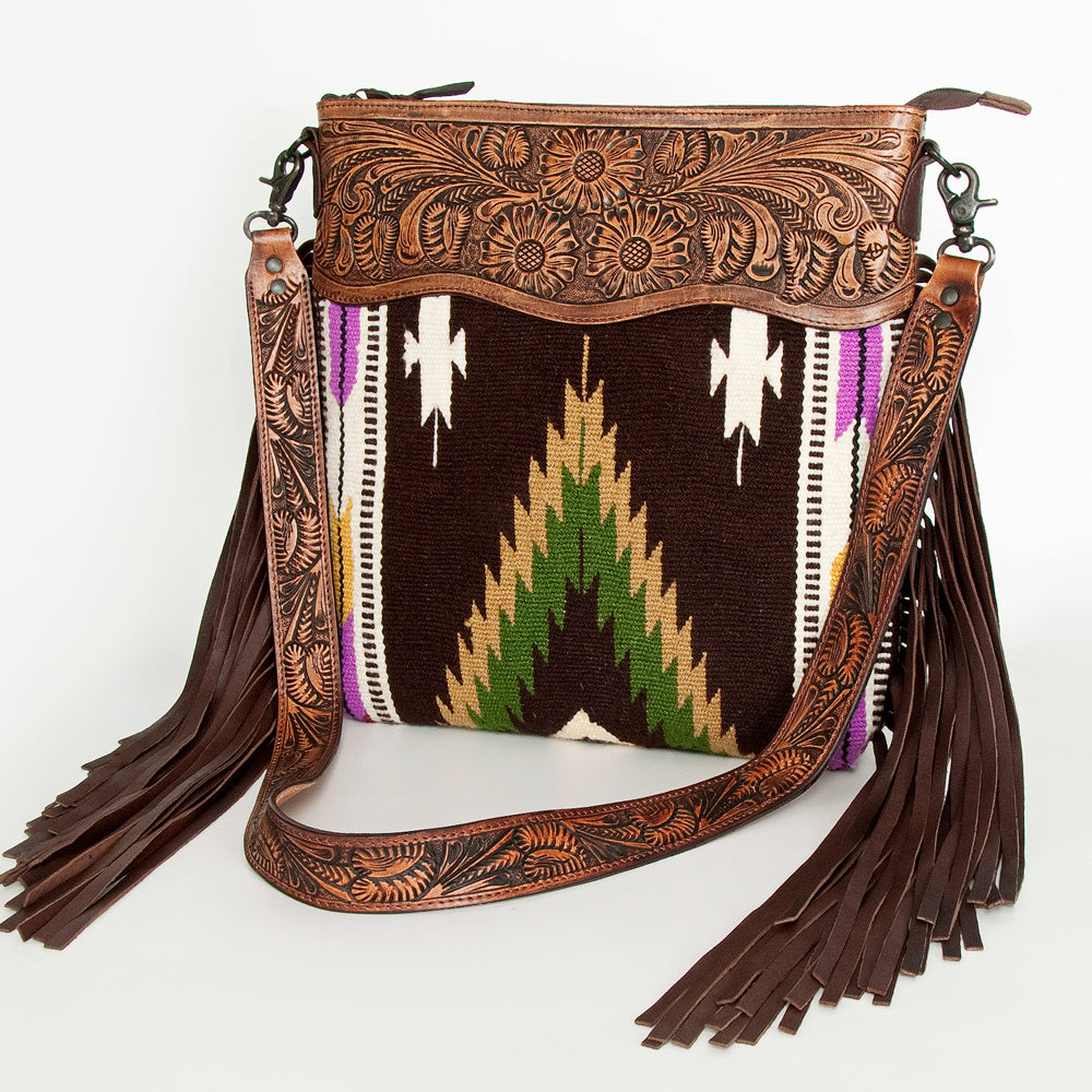 ADBGZ681 American Darling Hand Tooled Saddle Blanket Genuine Leather Women Bag Western Handbag Purse