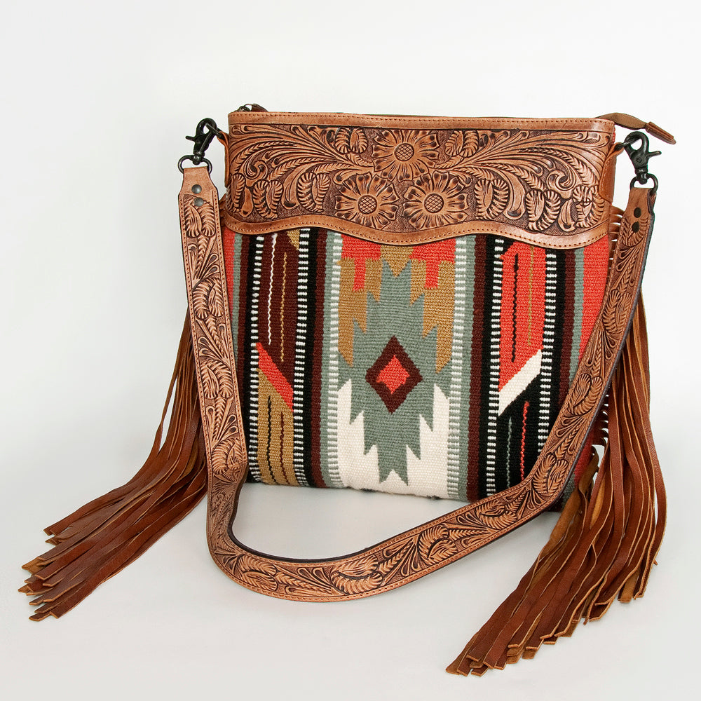 American Darling Signature Crossbody Hand Tooled Saddle Blanket Genuine Leather Women Bag Western Handbag Purse