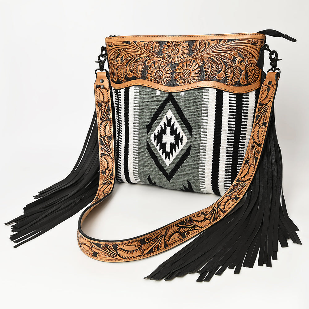 American Darling Signature Crossbody Hand Tooled Saddle Blanket Genuine Leather Women Bag Western Handbag Purse