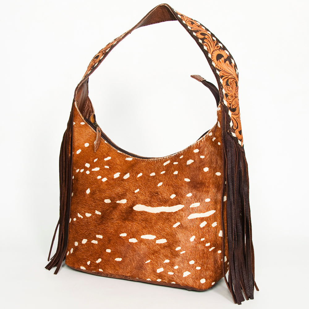 American Darling Hobo Hair-On Saddle Blanket Fabric Genuine Leather Western Women Bag | Handbag Purse Bags for Wallet Cute