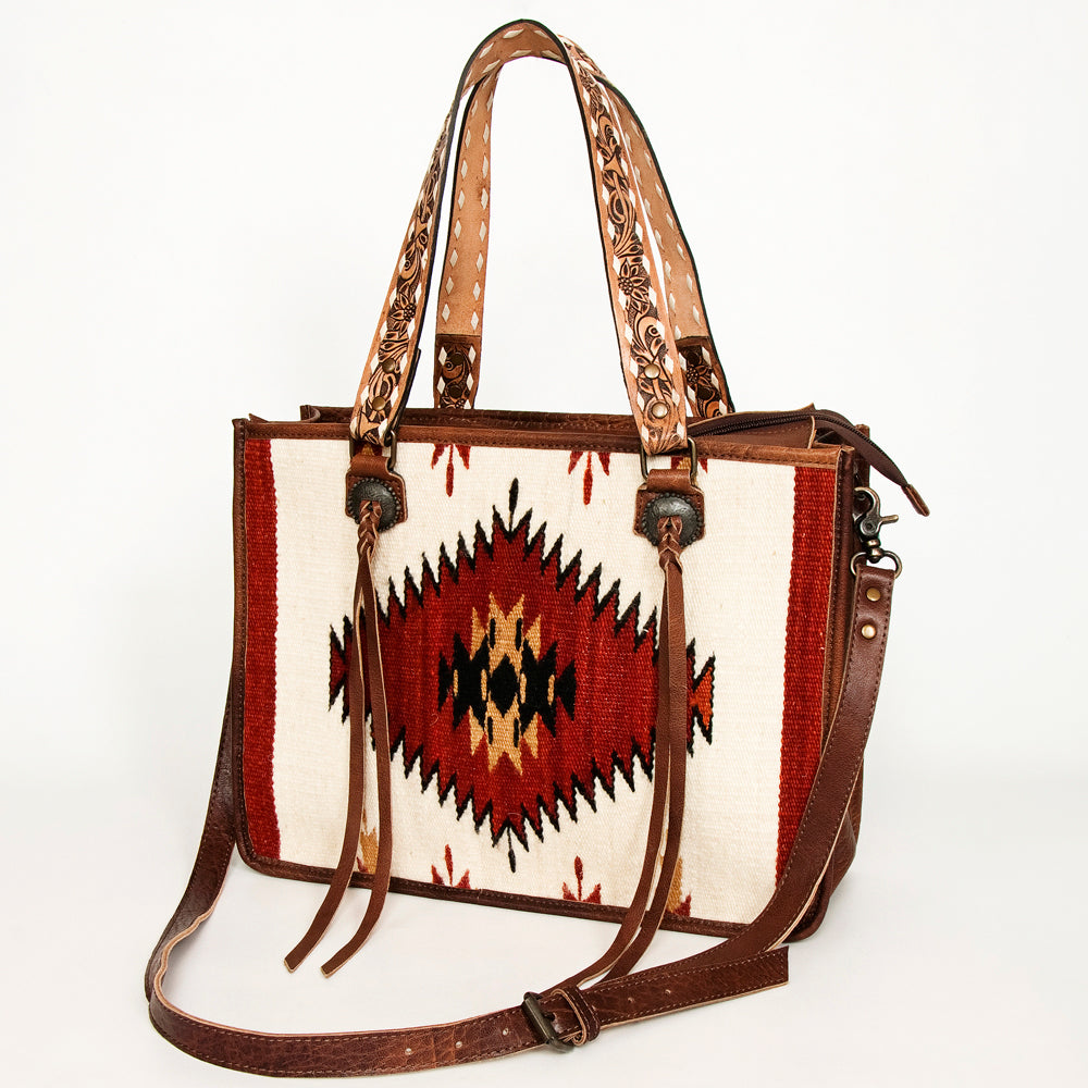 American Darling Women's Tote Bag Western Saddle Blanket Genuine Leather Handbag and Ladies Purse