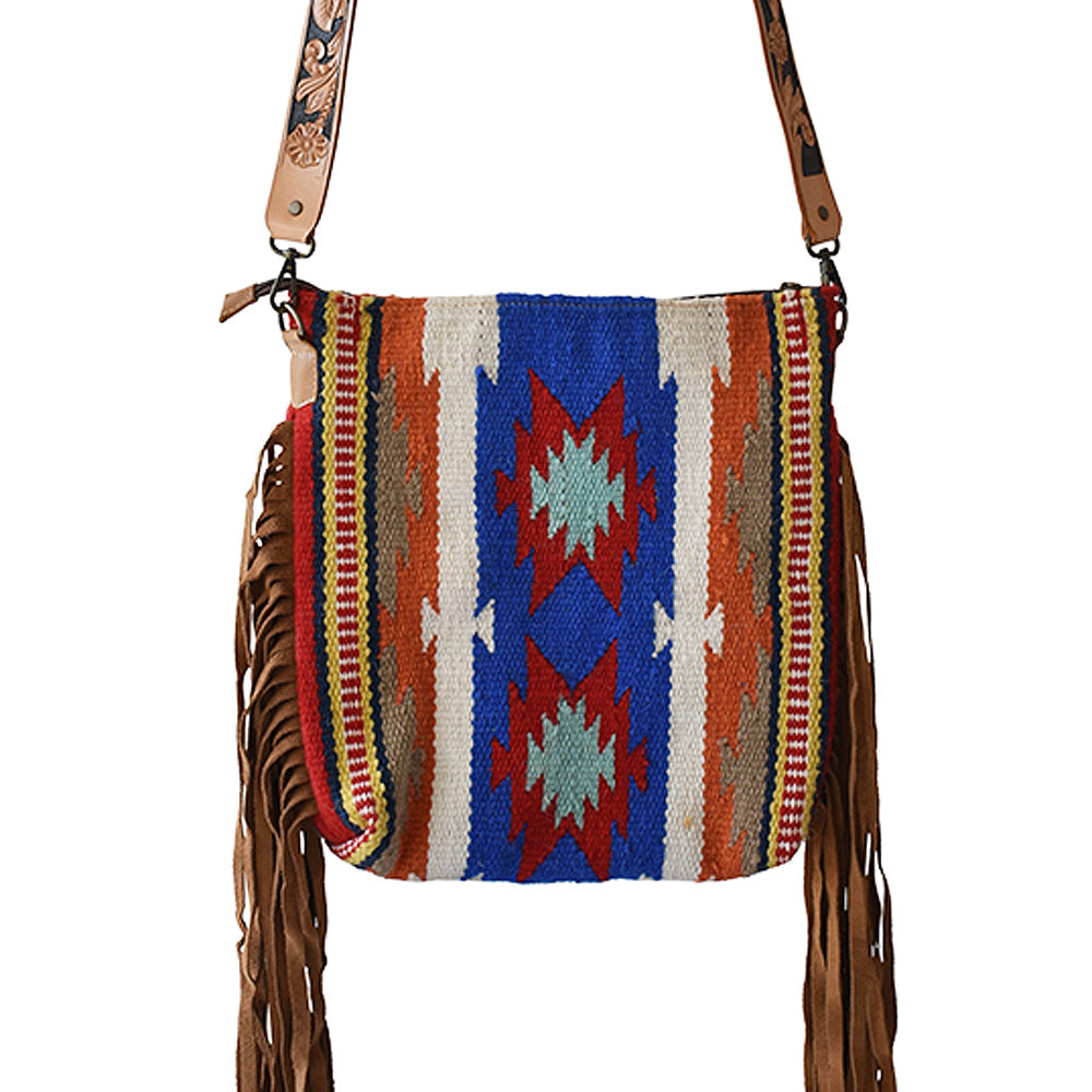 American Darling ADBG215 Large Crossbody Saddle Blanket Genuine Leather Women Bag Western Handbag Purse