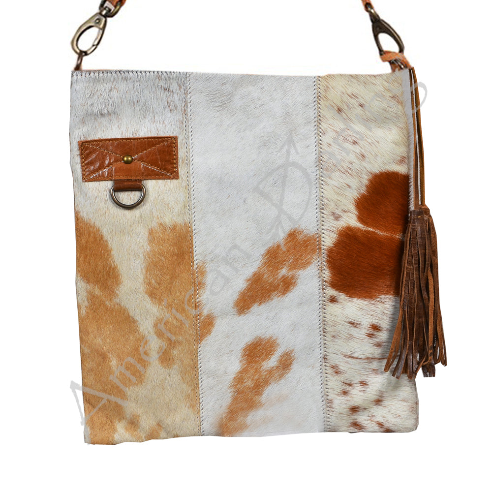 American Darling Hair-on Cowhide Leather Crossbody Bag – Large Western Style Purse