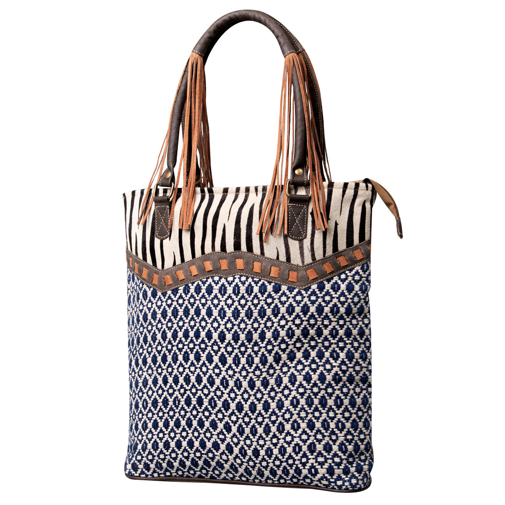 OHLAY KB466 TOTE Upcycled Wool Canvas Hair-on Genuine Leather women bag western handbag purse