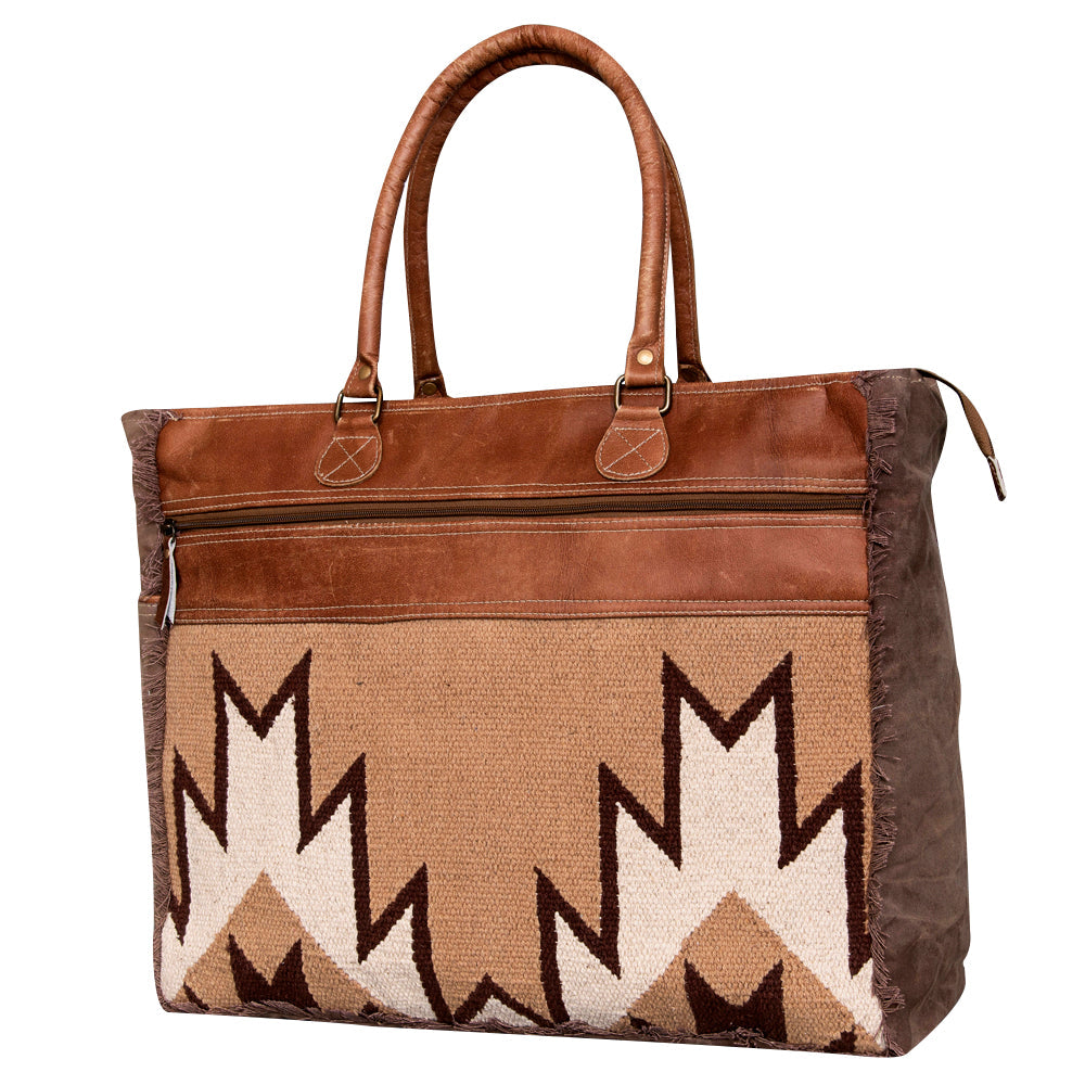 OHLAY KB473 TOTE Upcycled Wool Canvas Genuine Leather women bag western handbag purse