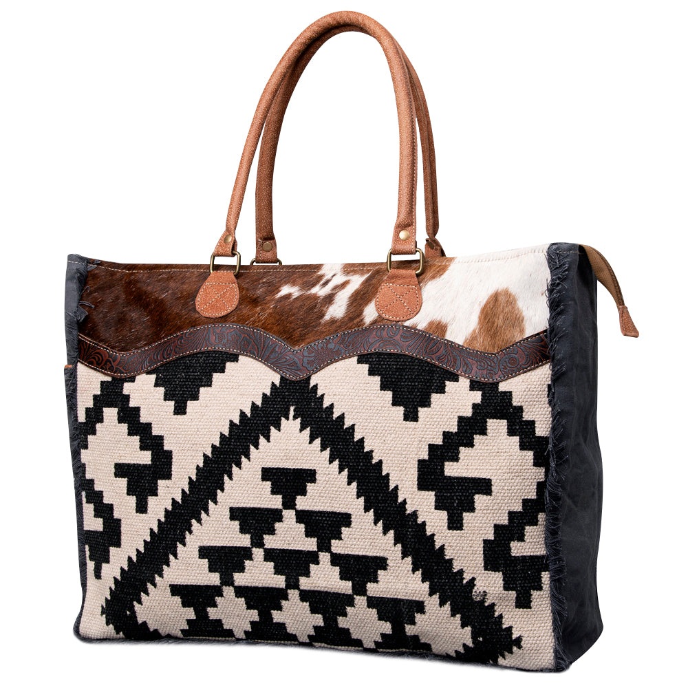 OHLAY WEEKENDER Upcycled Wool Upcycled Canvas Hair-on Genuine Leather women bag western handbag purse