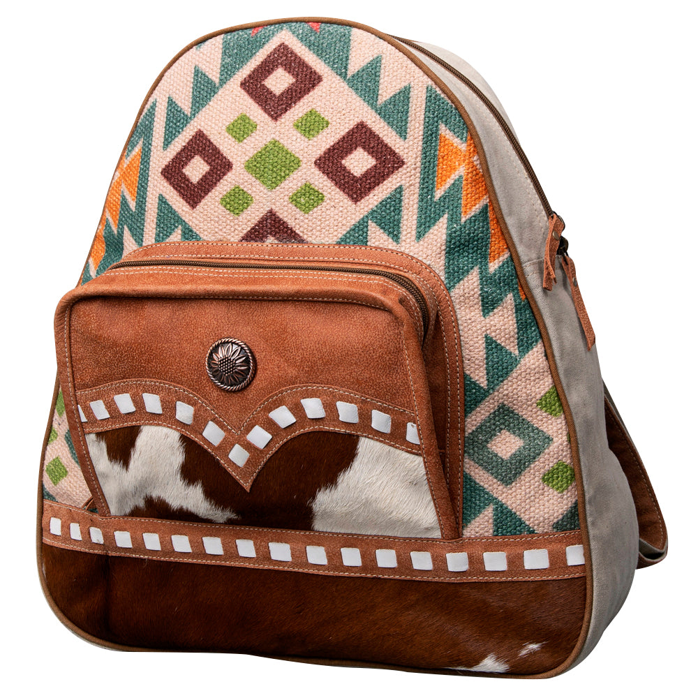 OHLAY Cross Body Upcycled Wool Canvas Hair-On Genuine Leather Women Bag Western Handbag Purse Womens Handbags Belt for Summer