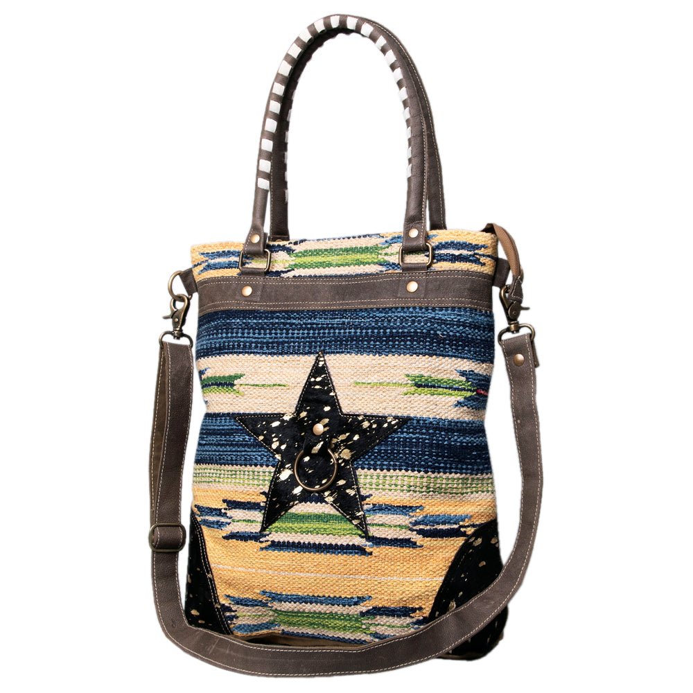 OHLAY KB492 TOTE Upcycled Wool Canvas Genuine Leather women bag western handbag purse