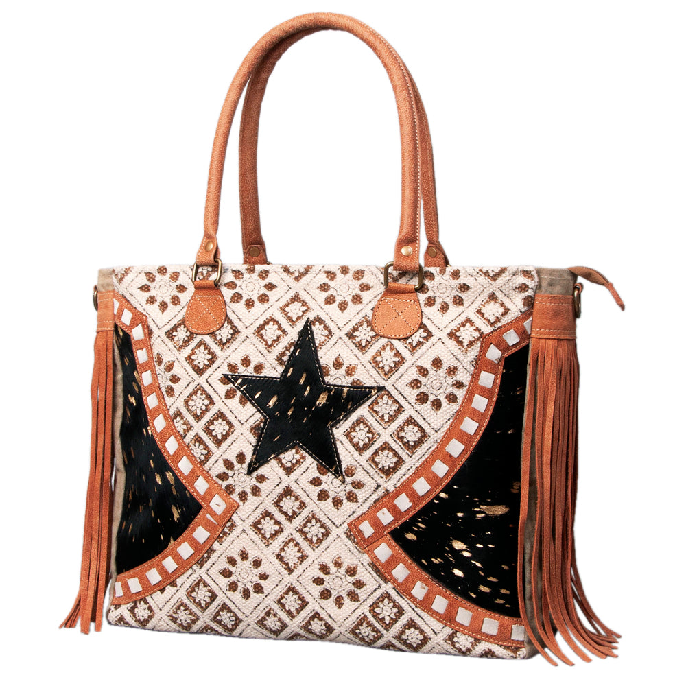 OHLAY WEEKENDER Upcycled Wool Upcycled Canvas Hair-on Genuine Leather women bag western handbag purse