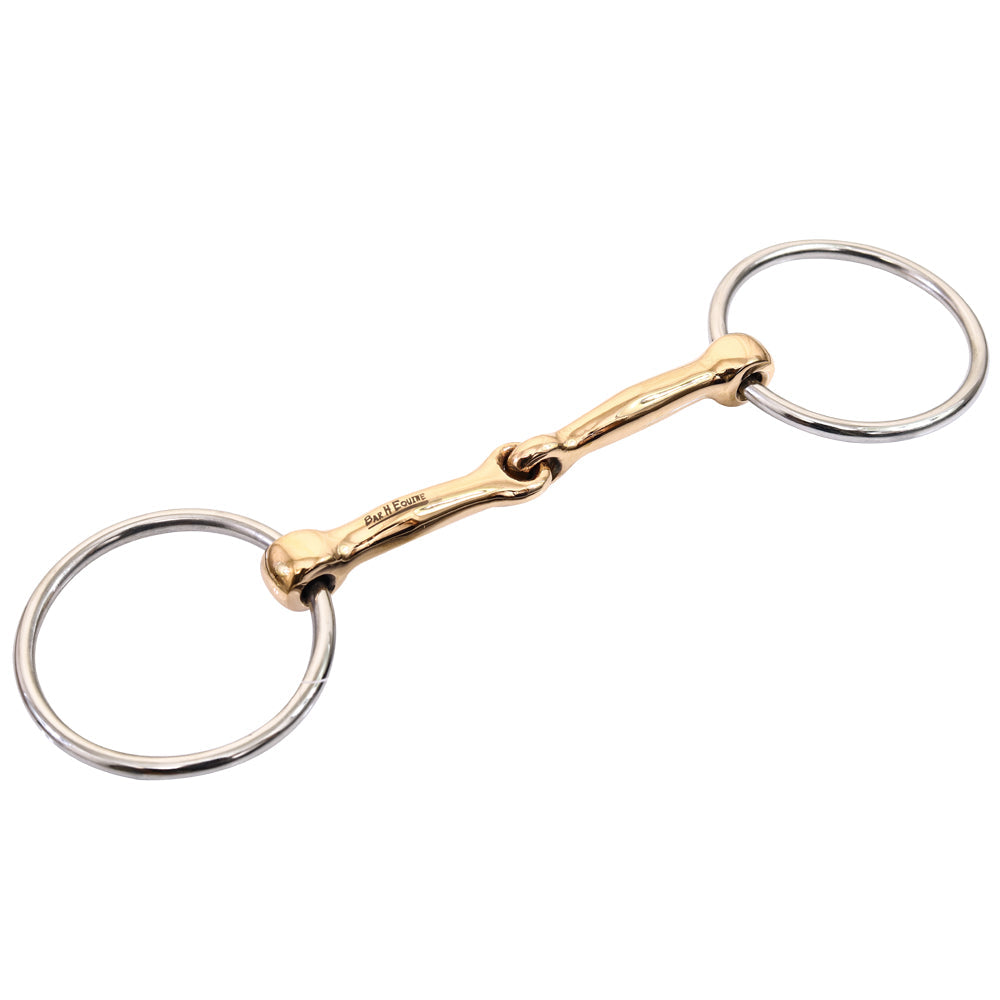 Bar H Equine Copper Mouth Broken Bit O Ring Snaffle Stainless Steel