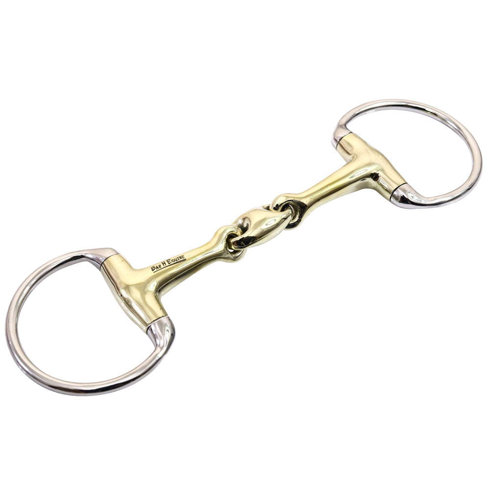 Bar H Equine Eggbutt D Ring French Link Snaffle Brass Mouth Bit Stainless Steel