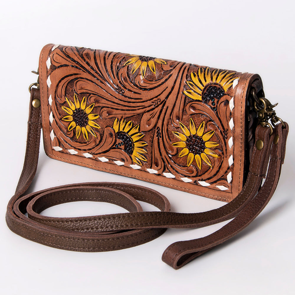 American Darling Wallet Hand Tooled Genuine Leather Western Women Bag | Handbag Purse Wristlet Travel Clutch