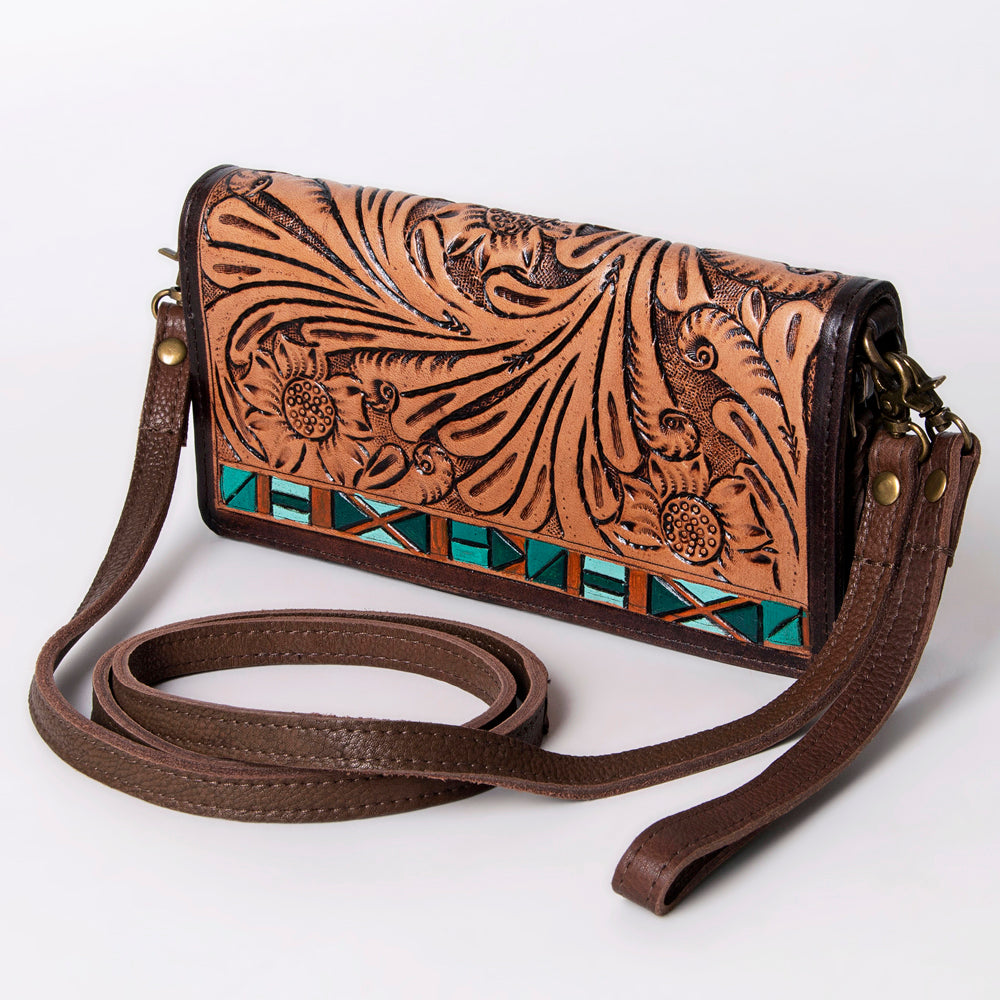 American Darling Wallet Hand Tooled Genuine Leather Western Women Bag | Handbag Purse Wristlet Travel Clutch