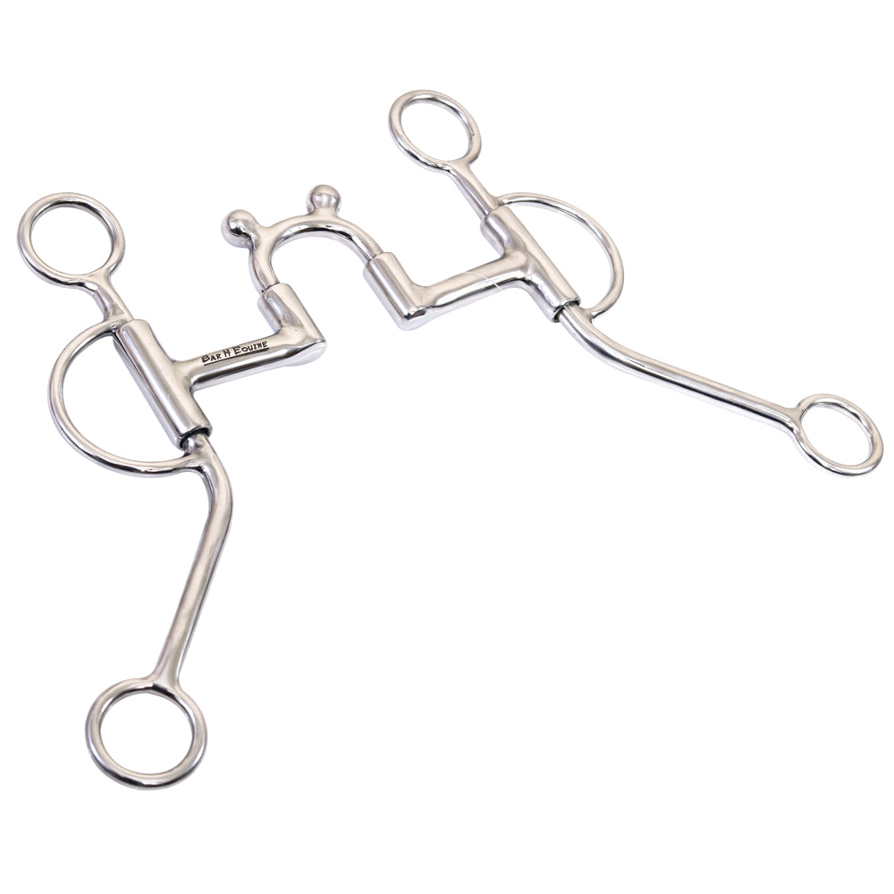 Bar H Equine High Port Swivel Shank Traning Bit Stainless Steel