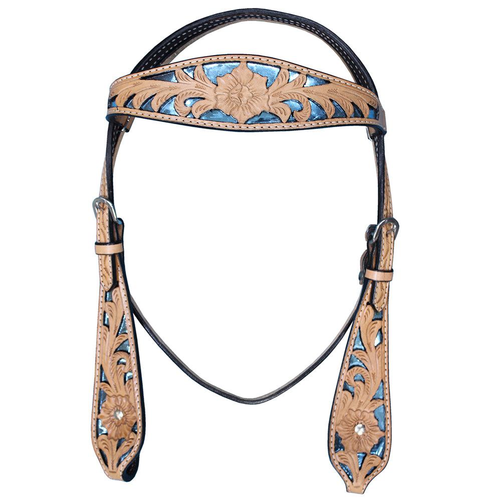 HILASON Western Horse Headstall Bridle American Leather Tan | for Horses Headstalls